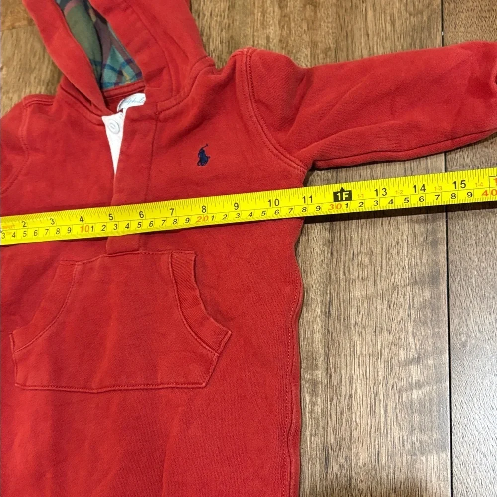 Ralph Lauren Baby Boys Hoodie. One-piece  Coverall 9 months. Warm. Red/ rust